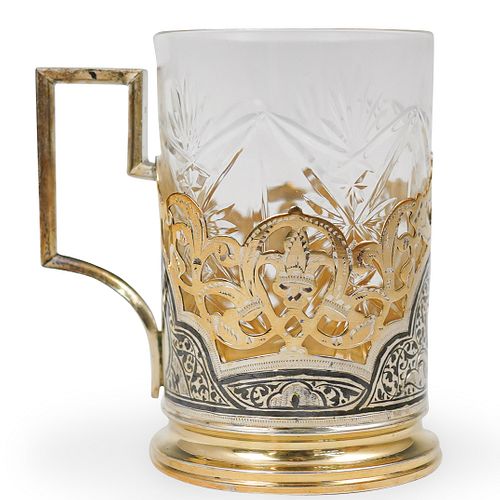 RUSSIAN SILVER NIELLO GLASS