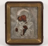 Russian silver oklad icon kiot