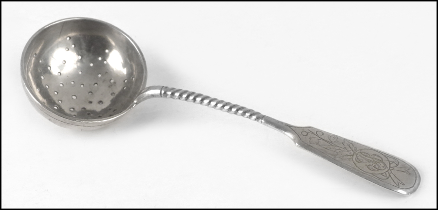 RUSSIAN SILVER TEA STRAINER.