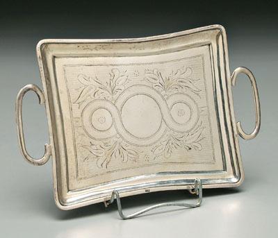 Russian silver tray, rectangular