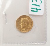 RUSSIAN TEN ROUBLES GOLD COINR