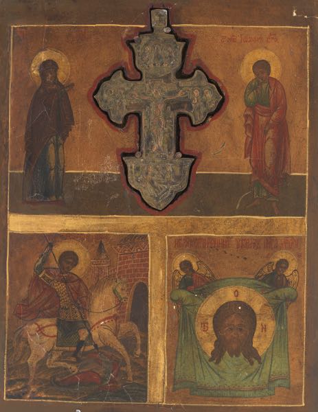 RUSSIAN TRIPARTITE ICON WITH