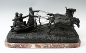 RUSSIAN TROIKA BRONZE SIGNED L