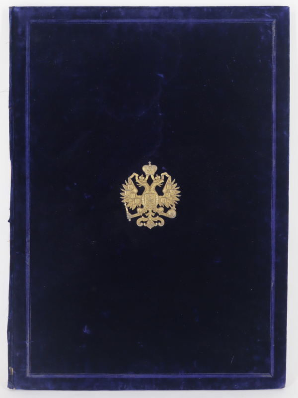 RUSSIAN VELVET COVERED FOLIO WITH