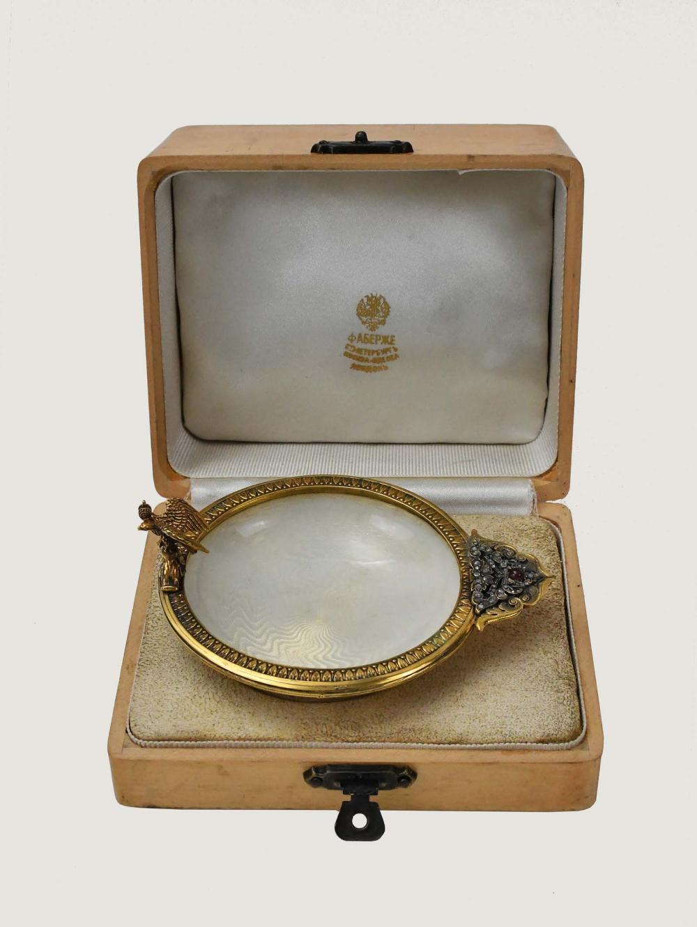 RUSSIAN WHITE ENAMELLED SILVER GILT