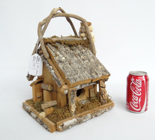 Rustic bird house. 14'' Ht.