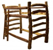 RUSTIC BUNK BED, HAND HEWN PIN