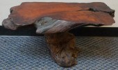 RUSTIC BURLWOOD SEAT, H:15 X W