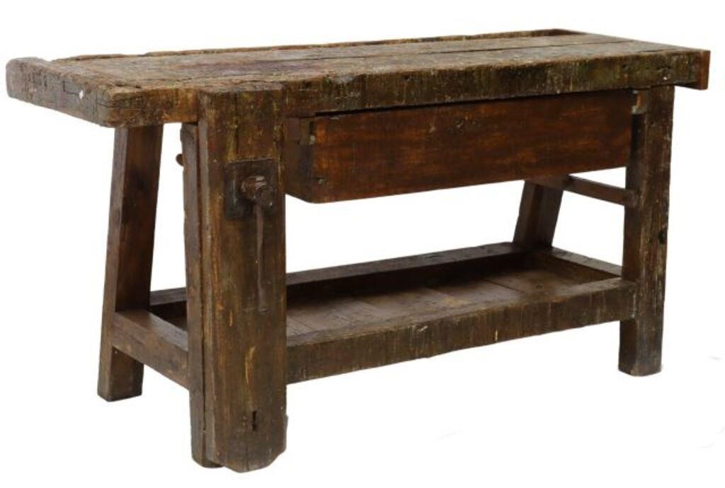 RUSTIC CRAFTSMAN'S WORK BENCH