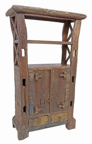 RUSTIC DISTRESSED WOOD BOOKCASE