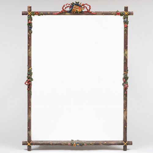 RUSTIC FAUX BOIS AND FLORAL PAINTED