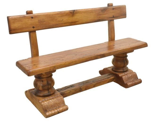 RUSTIC FRENCH  BENCH ON HEAVY