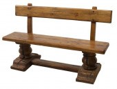 RUSTIC FRENCH BENCH ON HEAVY T
