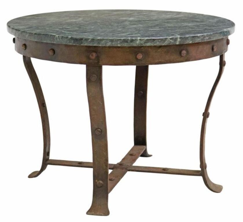 RUSTIC FRENCH MARBLE-TOP & IRON