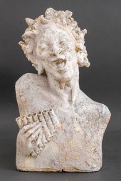 RUSTIC GARDEN SCULPTURE BUST O