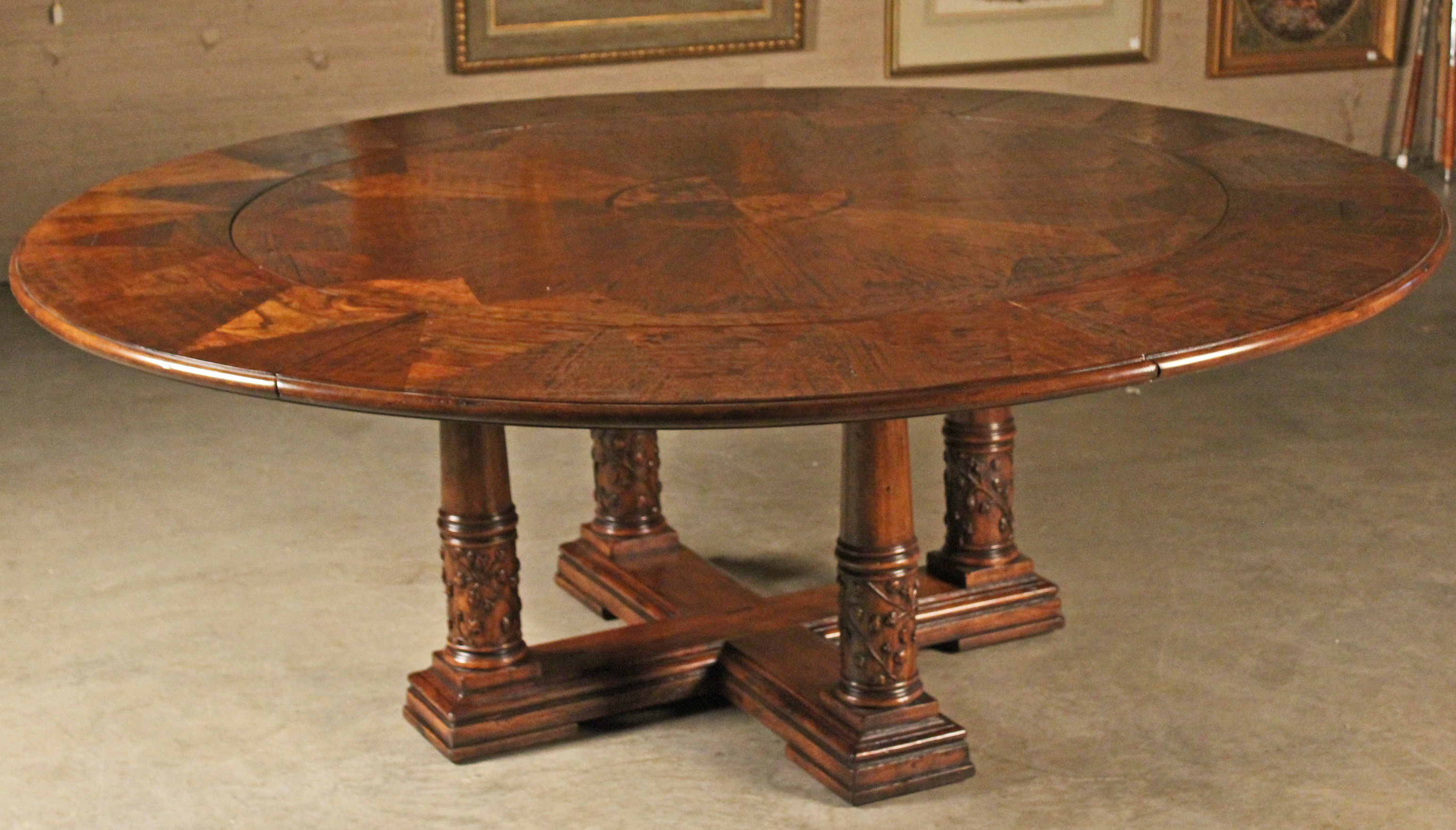 RUSTIC GRAND WALNUT CIRCULAR DINING