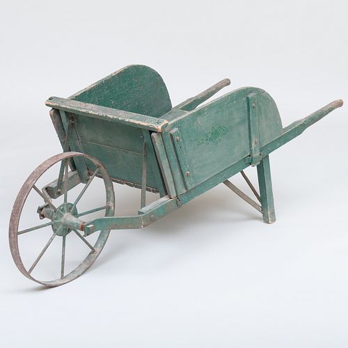 RUSTIC GREEN PAINTED WAGON23 x 5
