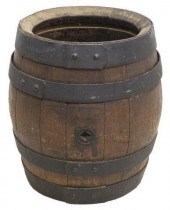 RUSTIC IRON-BOUND SLATTED WOOD
