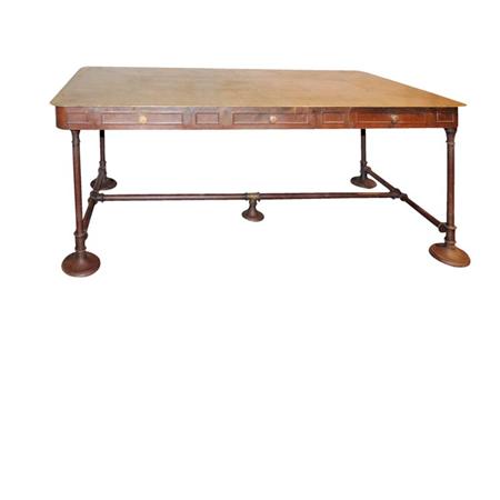 Rustic Metal Library Table 