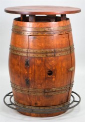RUSTIC METAL STRAPPED OAK CASK