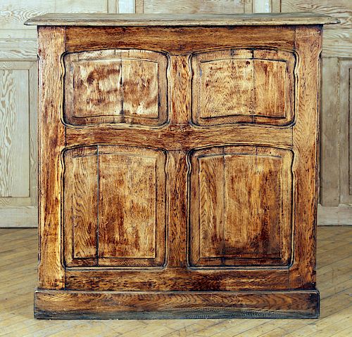 RUSTIC OAK STORE COUNTER PANELED