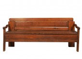 RUSTIC PINE HALL BENCHwith hin