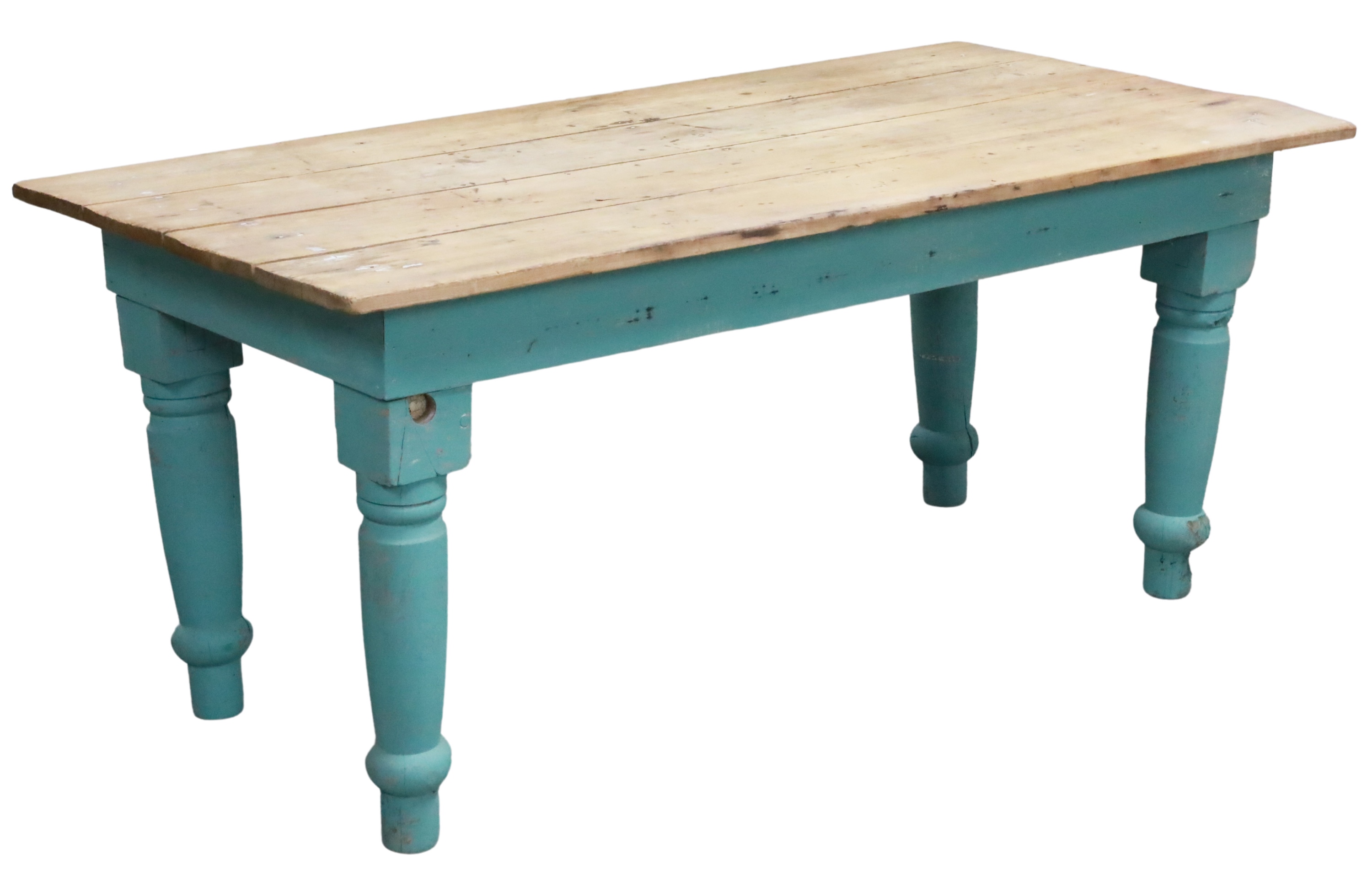 RUSTIC PINE PLANK TOP TABLE