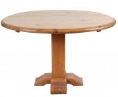 RUSTIC PINE ROUND PEDESTAL DIN
