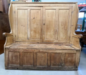 RUSTIC PINE SETTLE BENCH, EARL