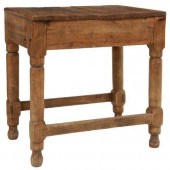 RUSTIC PLANK-TOP WORK TABLE, 3