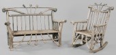 Rustic Settee and Rocking Chai