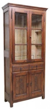RUSTIC SPANISH CARVED PINE CAB