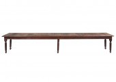RUSTIC STAINED PINE FARM TABLE