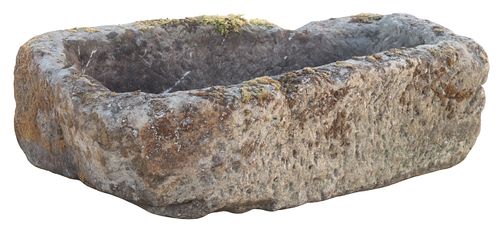 RUSTIC STONE TROUGH, 18TH C.Large