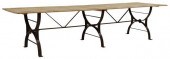 RUSTIC WAXED PINE CAST IRON BA