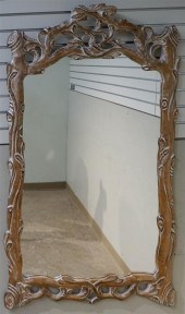 RUSTIC WHITEWASHED WOOD MIRROR