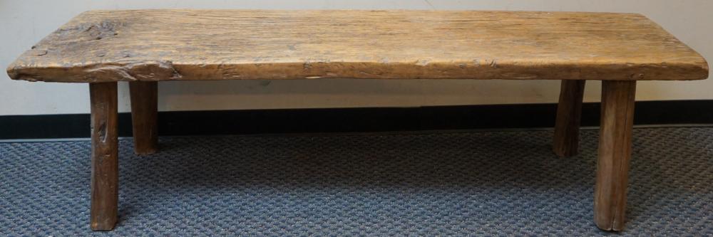RUSTIC WOOD BENCH, 22 X 77 X 16 IN.