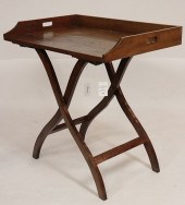 RUSTIC WOOD BUTLERS TRAY TABLE
