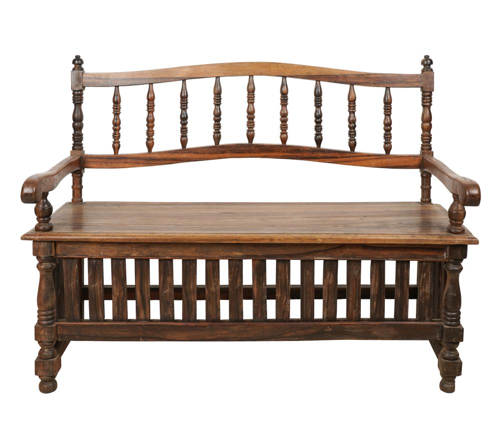 RUSTIC WOODEN BENCHwith turned