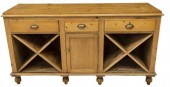 RUSTIC YEW WOOD SIDEBOARD WINE