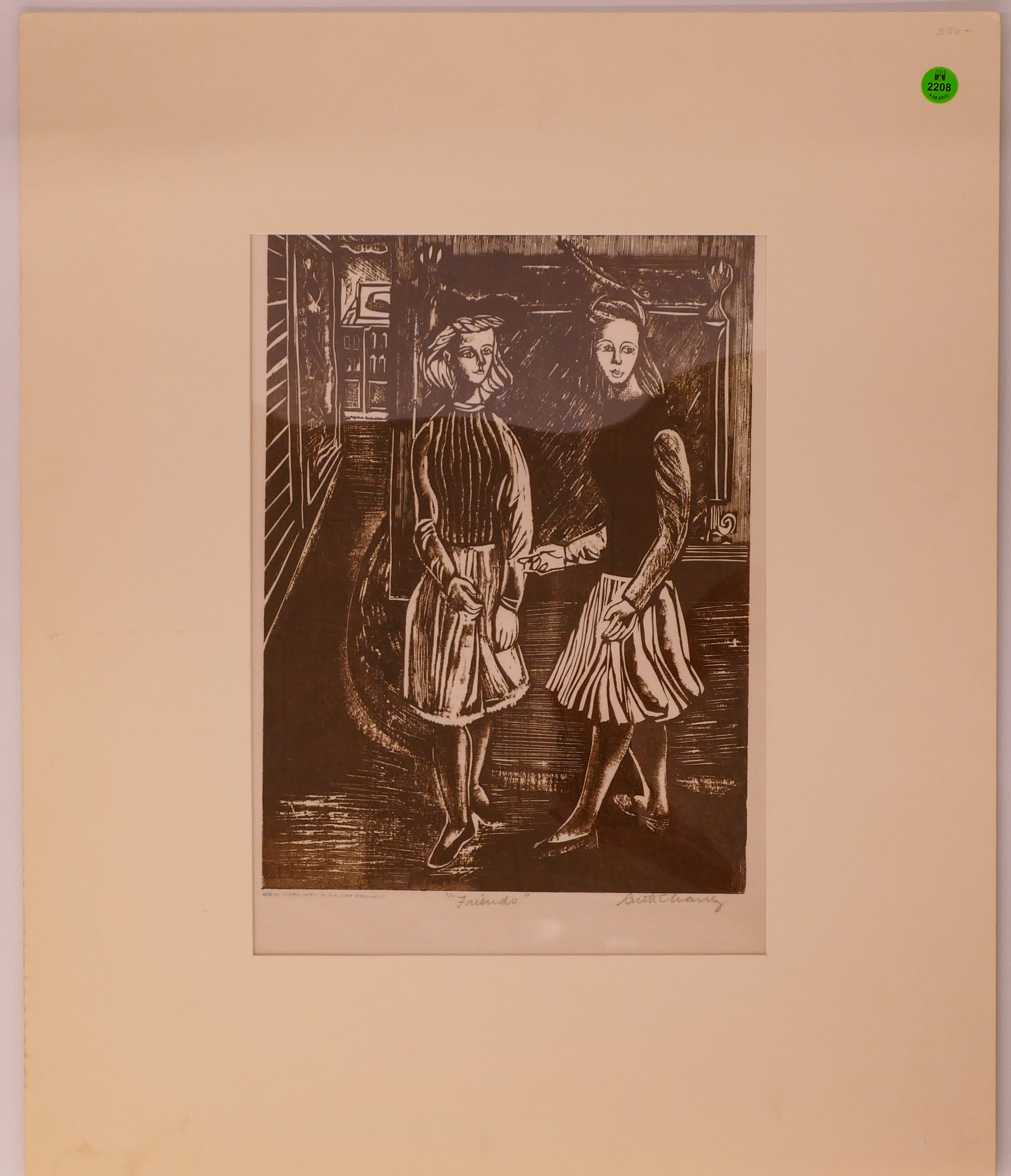Ruth Chaney WPA Woodcut Print-