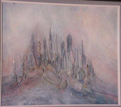 Ruth McKee, glass shard and acrylic