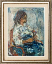 RUTH SCHLOSS "GIRL WITH FLOWER