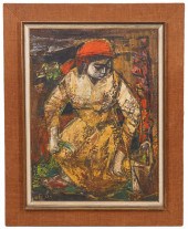 RUTH SCHLOSS 'WOMAN IN RED HAT