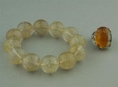 RUTILATED QUARTZ BRACELET, AMB