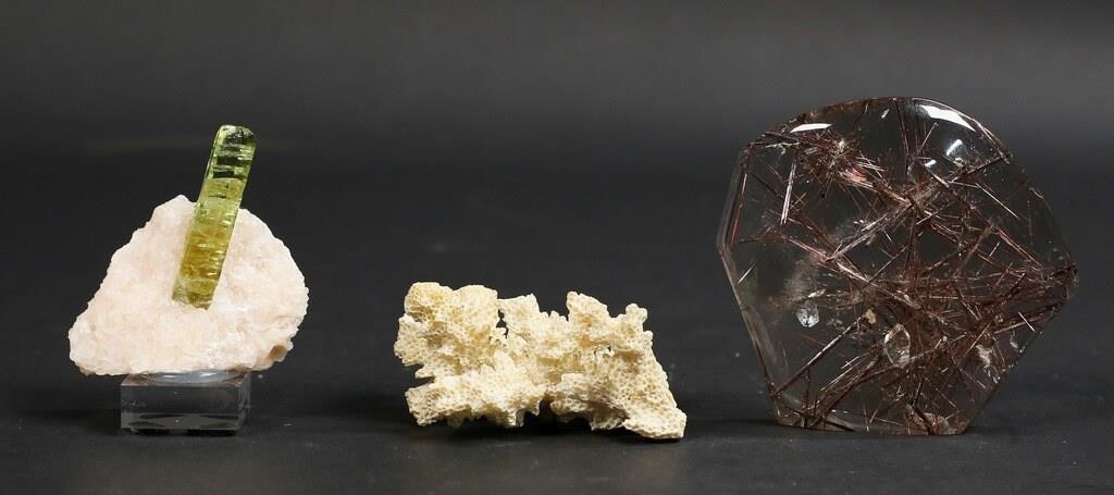 RUTILATED QUARTZ, FLUORAPATITE &