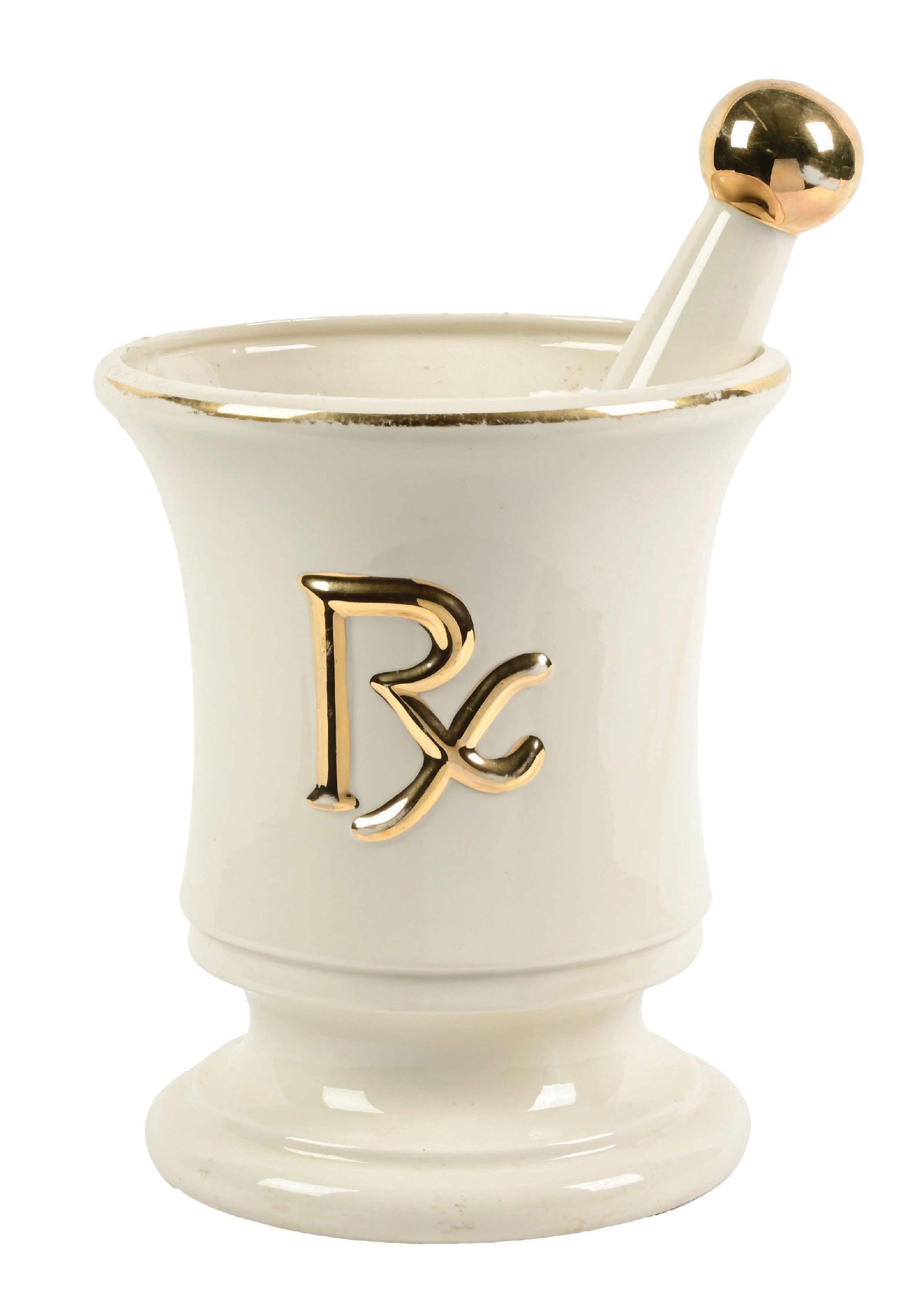 RX PHARMACY MORTAR AND PESTLE