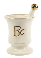 RX PHARMACY MORTAR AND PESTLE