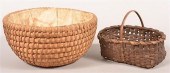 RYE STRAW AND WOVEN SPLINT BAS
