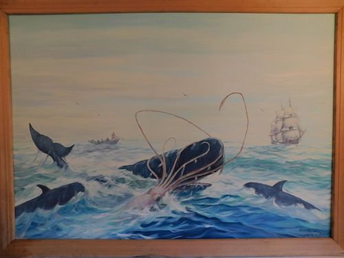 S. FERNANDES WHALING PAINTING